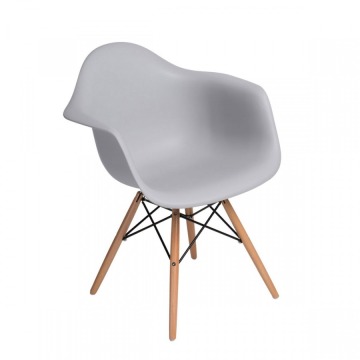 Krzesło P018W PP light grey, drewniane nogi