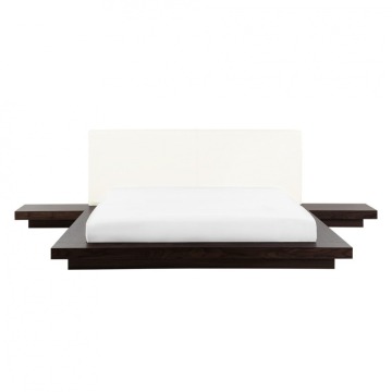 Łóżko 160 x 200 cm ciemne drewno ZEN