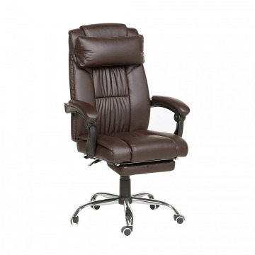 Krzesło biurowe skóra ekologiczna ciemnobrązowe LUXURY