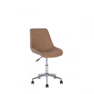 Krzesło biurowe skóra ekologiczna brązowe MARIBEL