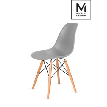 Krzesło DSW Modesto Design szare-podstawa bukowa