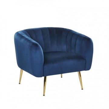 Fotel welurowy niebieski LACONIA