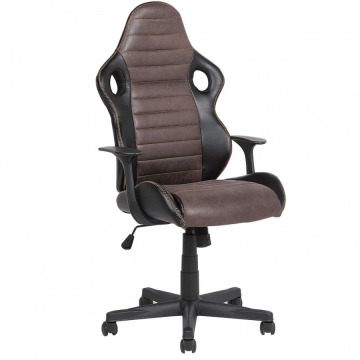 Fotel biurowy czarno-brązowy regulowana wysokość SUPREME