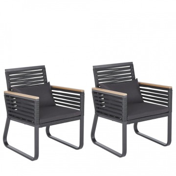 Zestaw 2 krzeseł ogrodowych czarny CANETTO