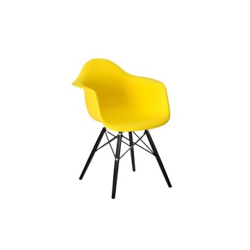 Fotel DAW BLACK słoneczny żółty.09 - polipropylen, podstawa drewniana czarna