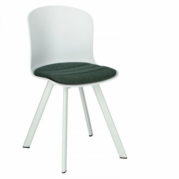 Krzesło Story 20 białe PP, zielone siedz isko