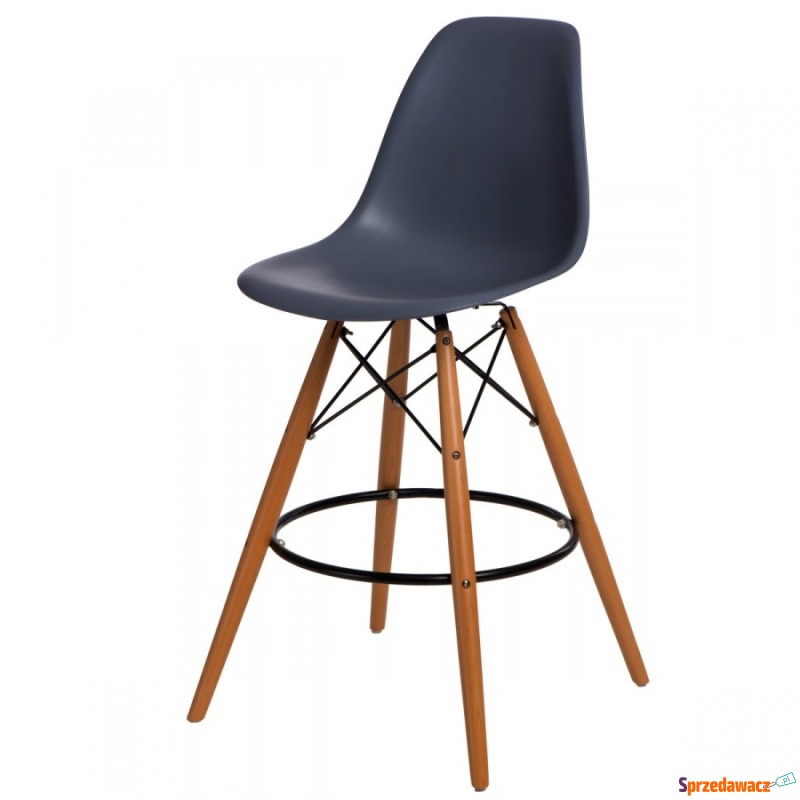 Krzesło barowe P016W PP D2 ciemnoszare - Taborety, stołki, hokery - Głogów