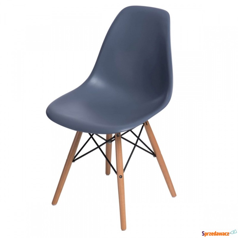 Krzesło P016W PP dark grey, drewniane nogi - Krzesła do salonu i jadalni - Grudziądz