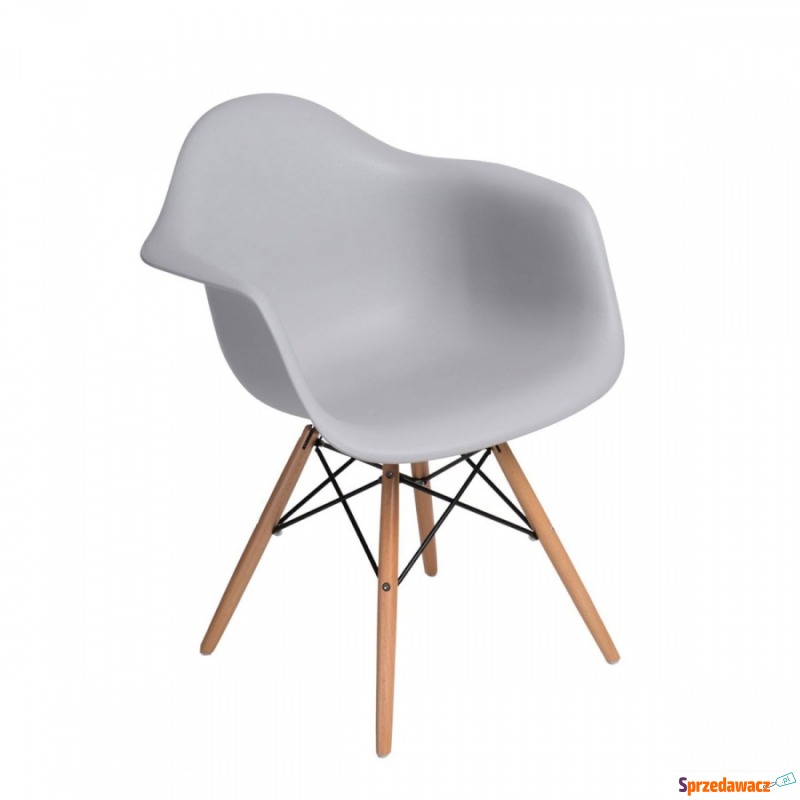Krzesło P018W PP light grey, drewniane nogi - Krzesła do salonu i jadalni - Dąbrowa Górnicza