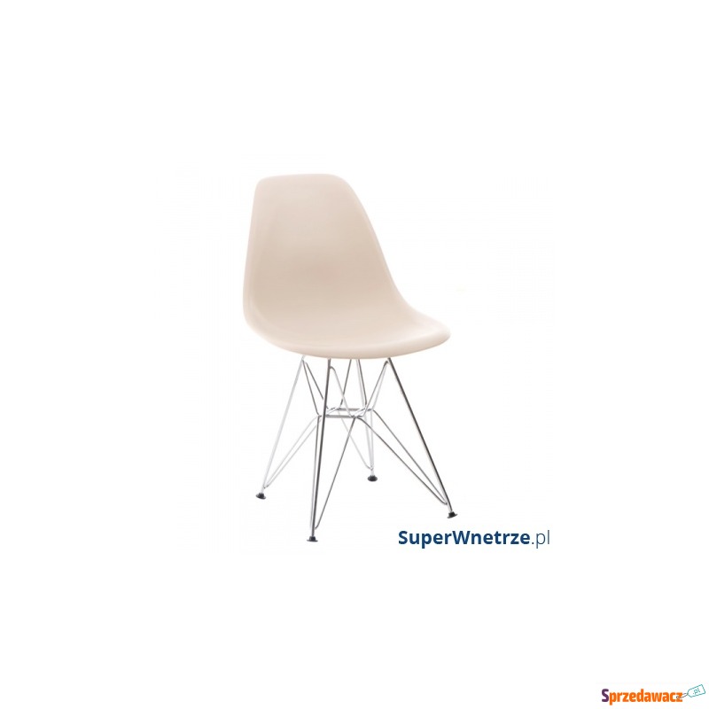 Krzesło P016 PP beige, chromowane nogi - Krzesła do salonu i jadalni - Toruń