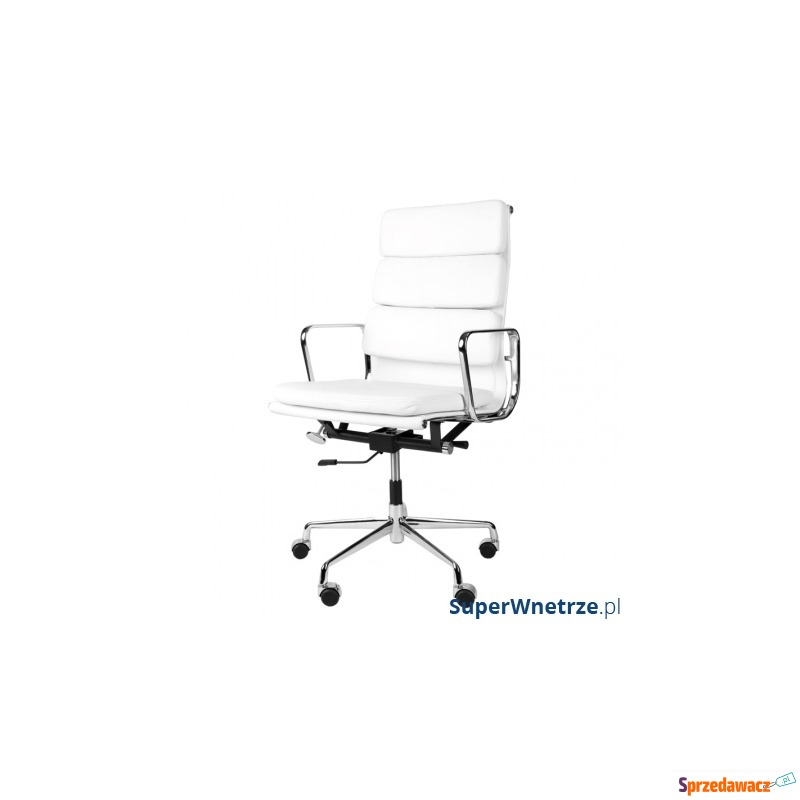 Fotel biurowy CH2191T biała skóra chrom - Krzesła biurowe - Katowice