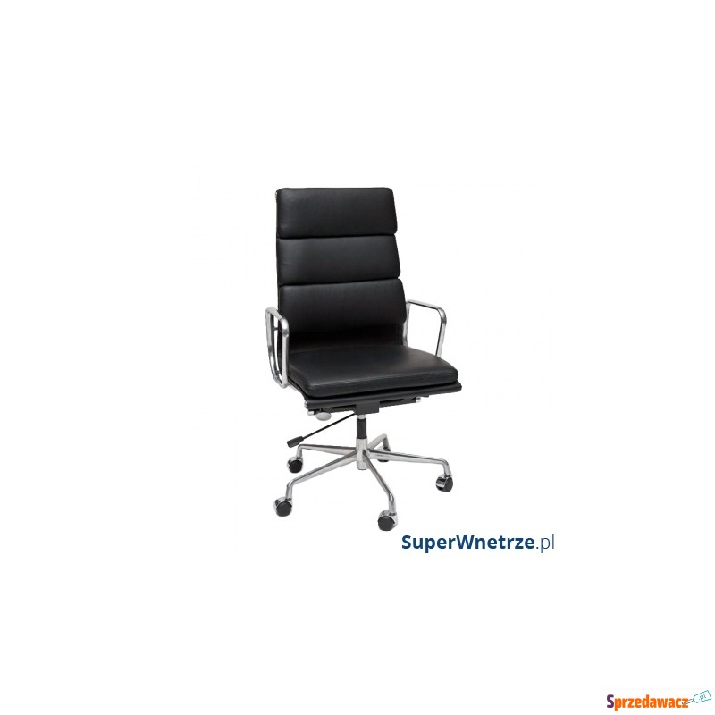 Fotel biurowy CH2191T czarna skóra chrom - Krzesła biurowe - Łódź