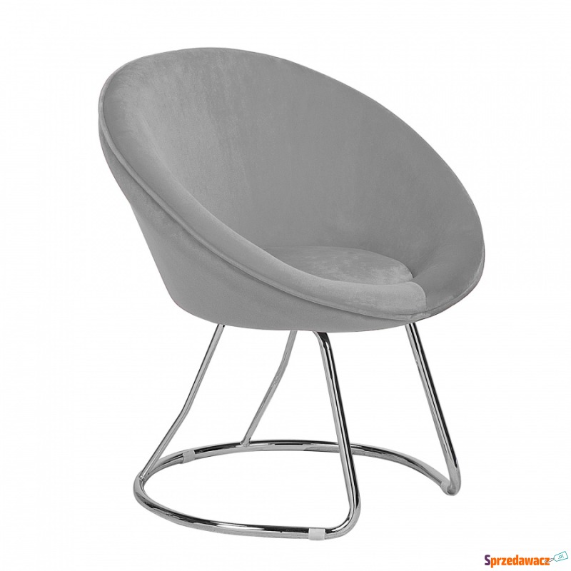 Welurowe krzesło tapicerowane szare FLOBY - Krzesła do salonu i jadalni - Ostrowiec Świętokrzyski