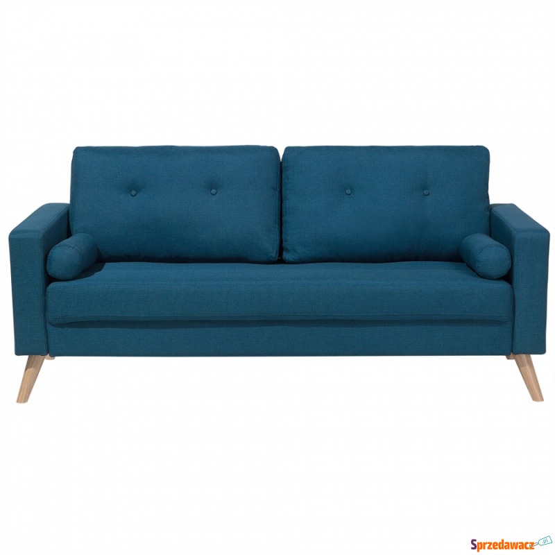 Sofa dwuosobowa tapicerowana ciemnoniebieska Marcello - Sofy, fotele, komplety... - Chełm