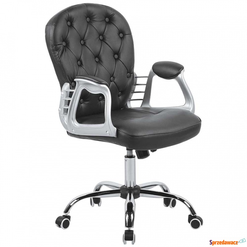Fotel biurowy skóra ekologiczna czarny PRINCESS - Krzesła biurowe - Tarnobrzeg