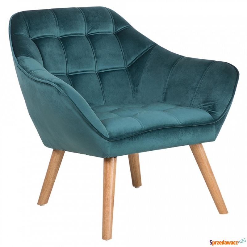 Fotel welurowy niebieski KARIS - Sofy, fotele, komplety... - Częstochowa