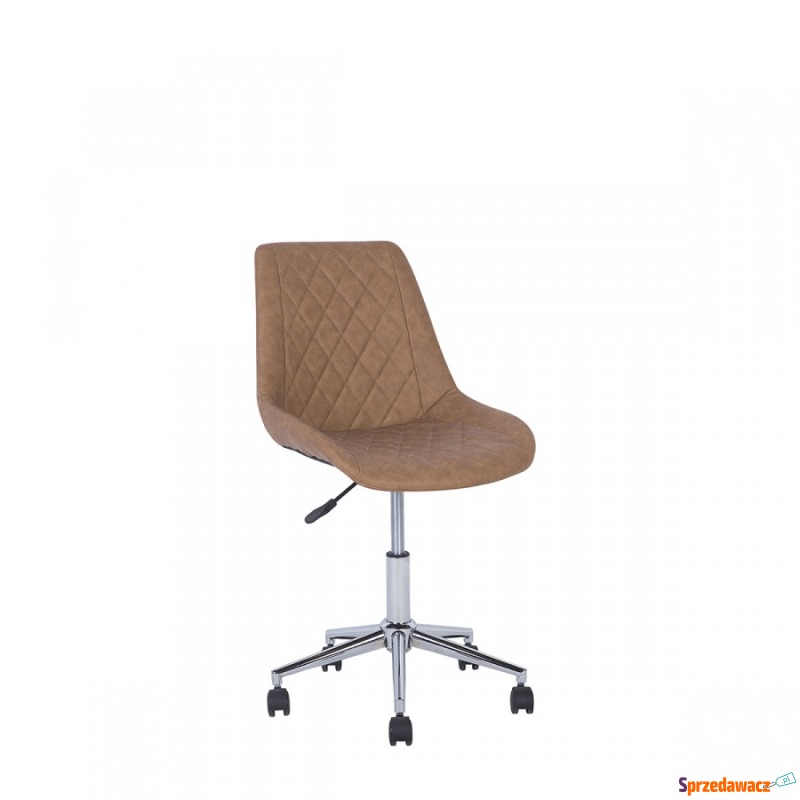 Krzesło biurowe skóra ekologiczna brązowe MARIBEL - Krzesła biurowe - Włocławek