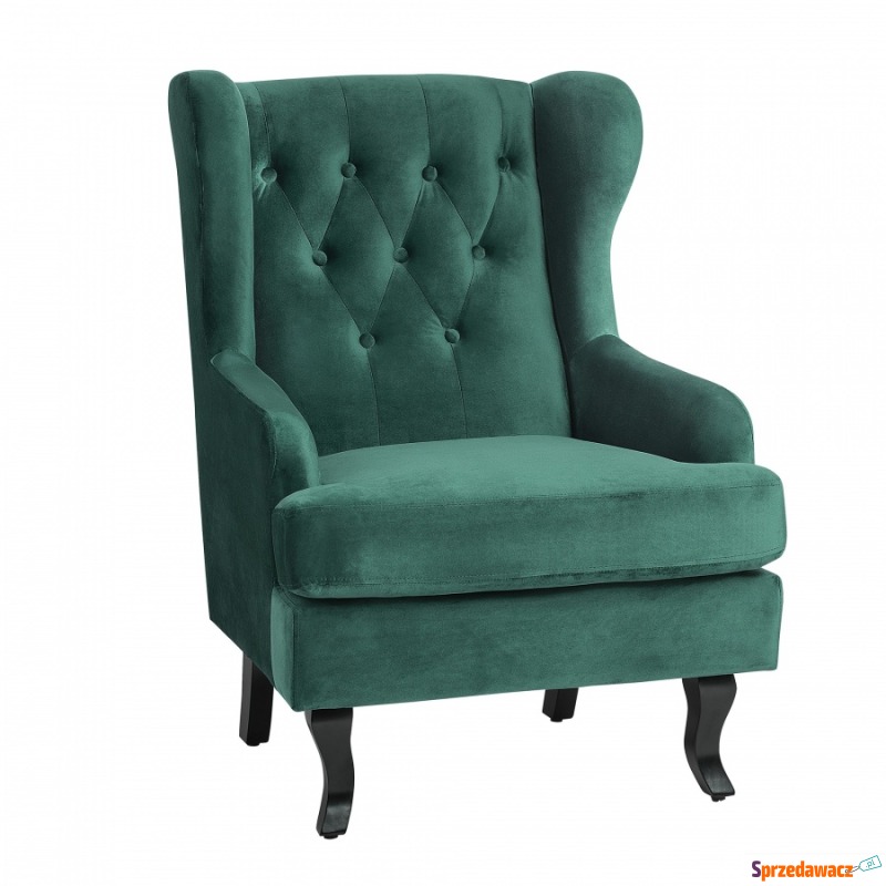 Fotel welur ciemny zielony ALTA - Sofy, fotele, komplety... - Sochaczew