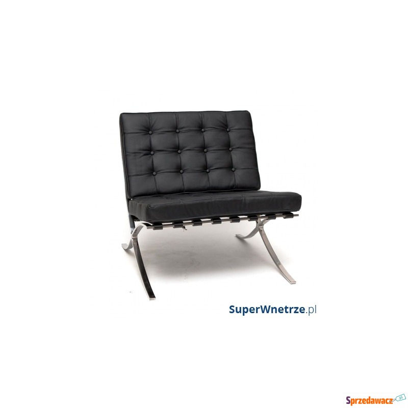 Fotel skóra naturalna Barcelona BA1 czarna - Krzesła biurowe - Radom