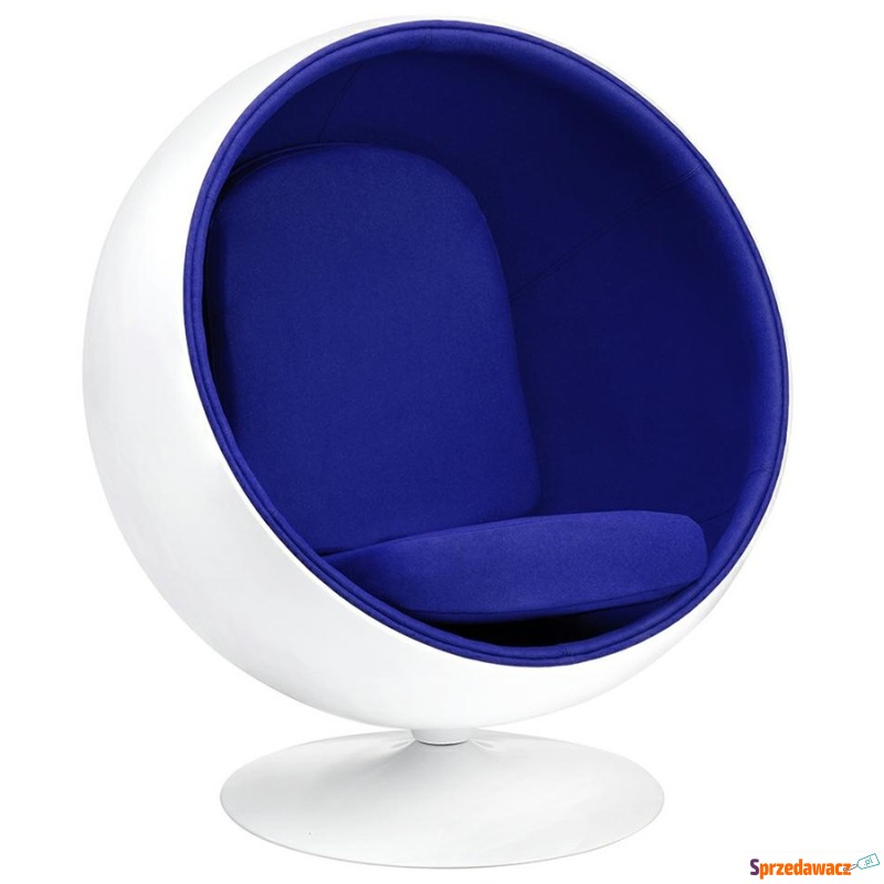 Fotel BALL biało-niebieski - włókno szklane,... - Sofy, fotele, komplety... - Olsztyn