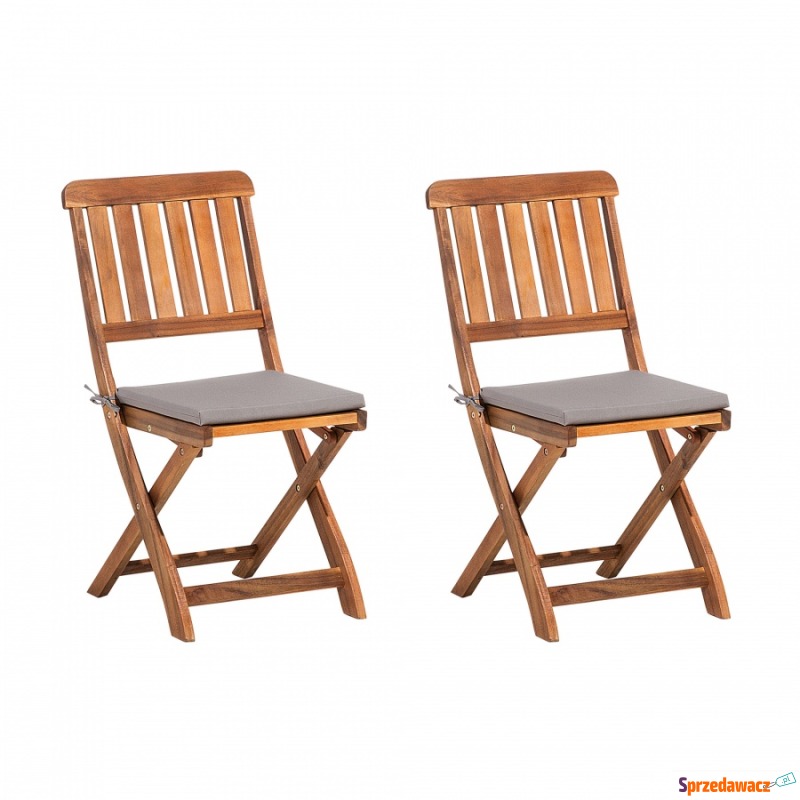 Zestaw do ogrodu 2 krzesła brązowe drewniane... - Krzesła ogrodowe - Gdynia