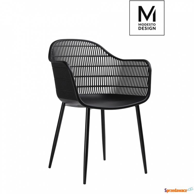 Krzesło Modesto Basket czarne - Krzesła do salonu i jadalni - Toruń