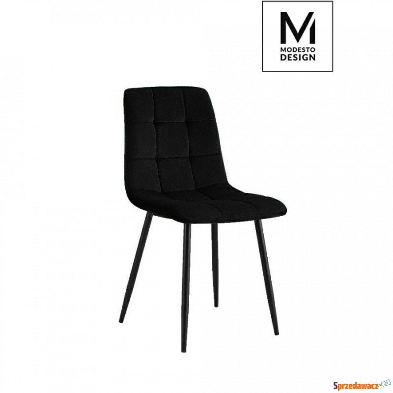 MODESTO krzesło CARLO czarne - welur, metal - Krzesła do salonu i jadalni - Grudziądz