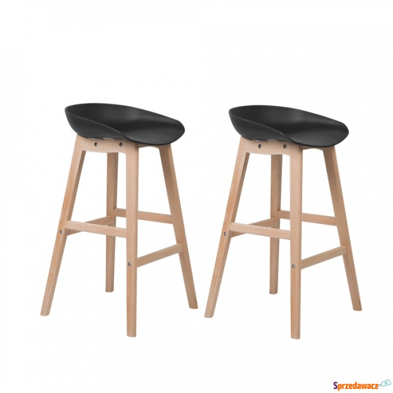 Zestaw 2 krzeseł barowych czarny MICCO - Taborety, stołki, hokery - Brzeg