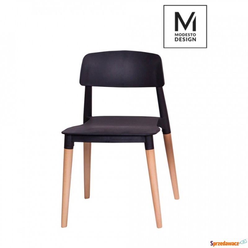 Krzesło Ecco Modesto Design czarne-drewno bukowe - Krzesła kuchenne - Częstochowa