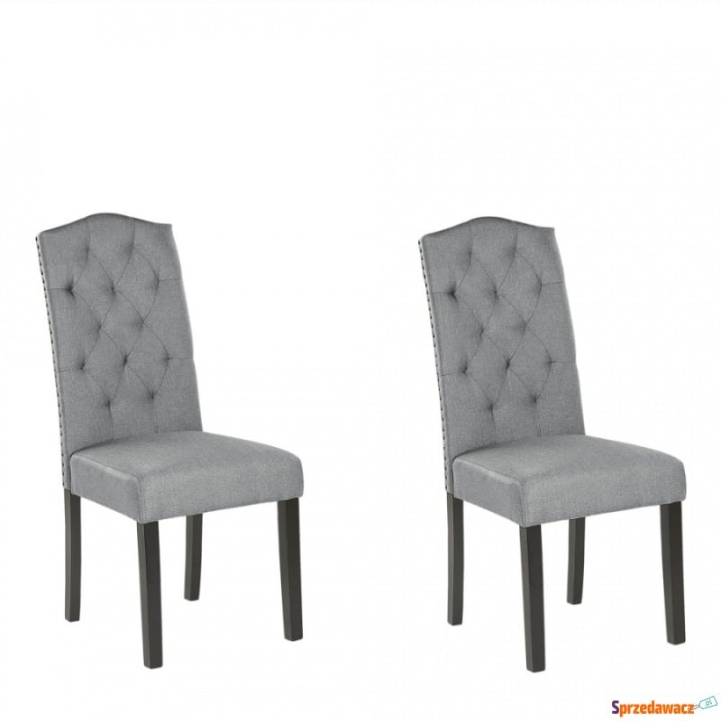Zestaw 2 tapicerowanych krzeseł do jadalni sz... - Krzesła do salonu i jadalni - Kielce