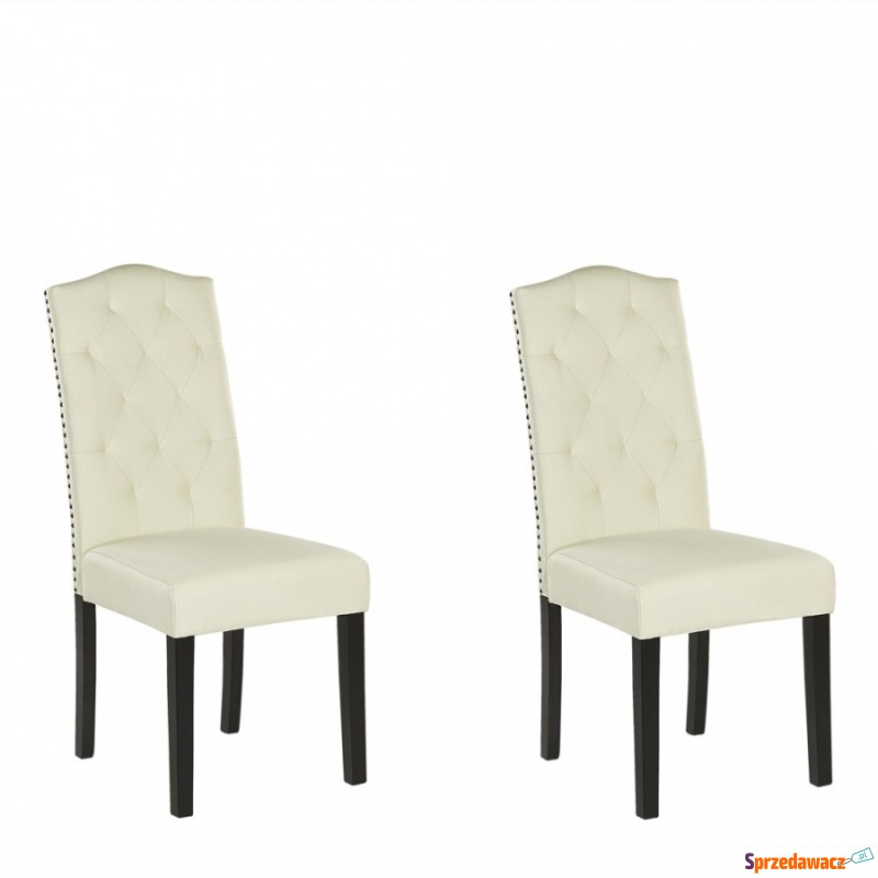 Zestaw 2 tapicerowanych krzeseł do jadalni kr... - Krzesła do salonu i jadalni - Legnica