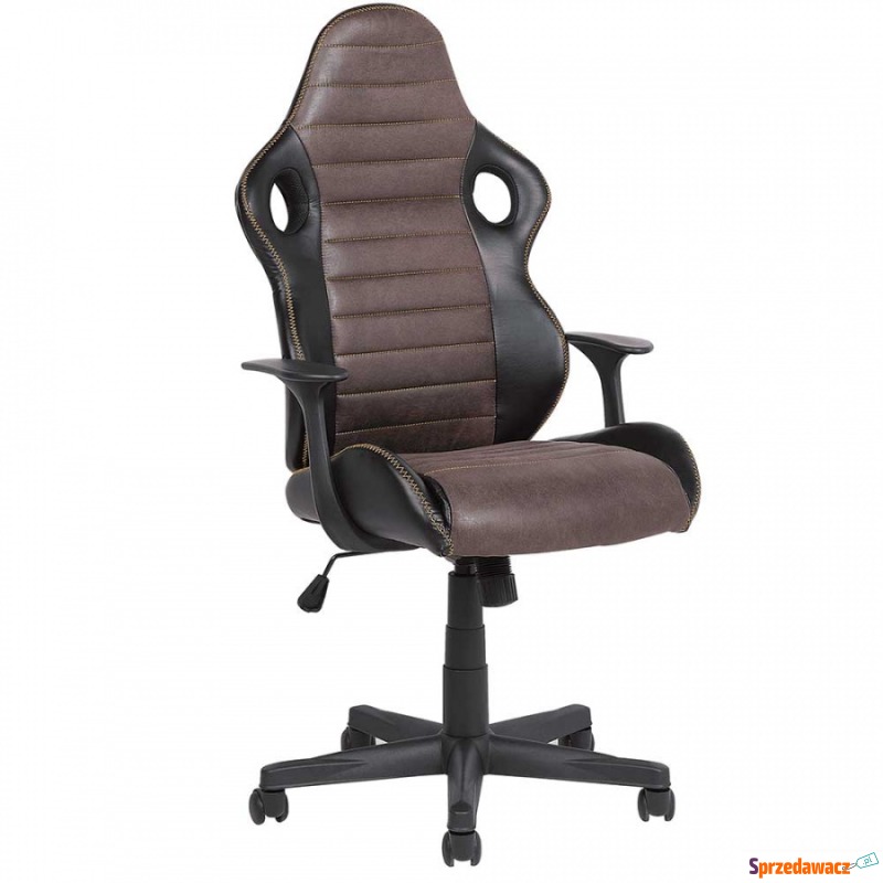 Fotel biurowy czarno-brązowy regulowana wysok... - Krzesła biurowe - Jelenia Góra