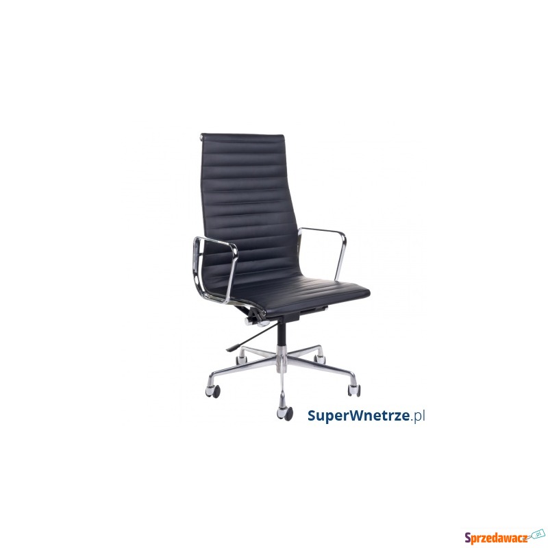 Fotel biurowy CH1191T czarna skóra/chrom - Krzesła biurowe - Opole