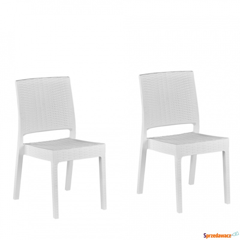 Zestaw 2 krzeseł ogrodowych biały FOSSANO - Krzesła ogrodowe - Żory