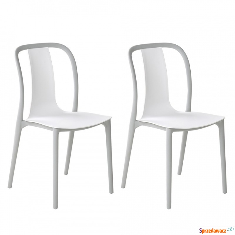 Zestaw 2 krzeseł ogrodowych biało-szary SPEZIA - Krzesła ogrodowe - Zamość