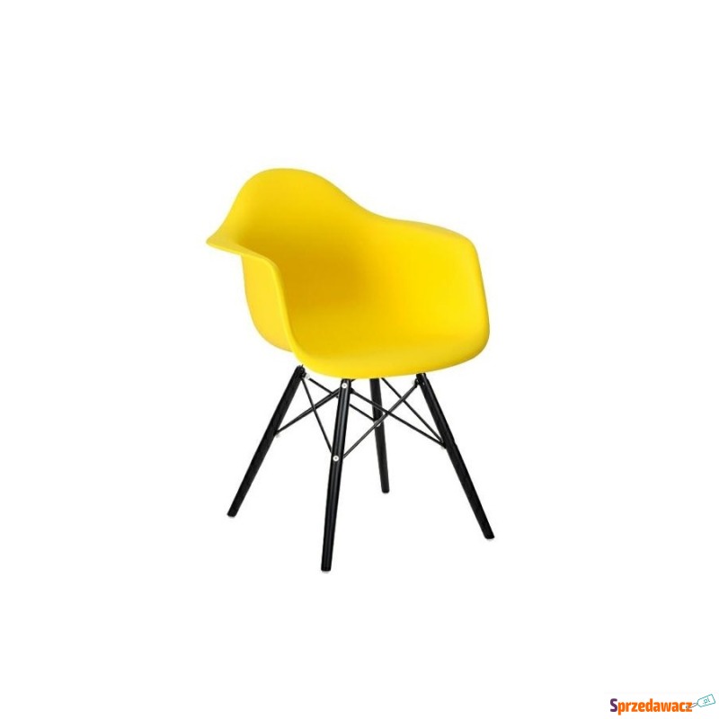 Fotel DAW BLACK słoneczny żółty.09 - poliprop... - Krzesła do salonu i jadalni - Rzeszów