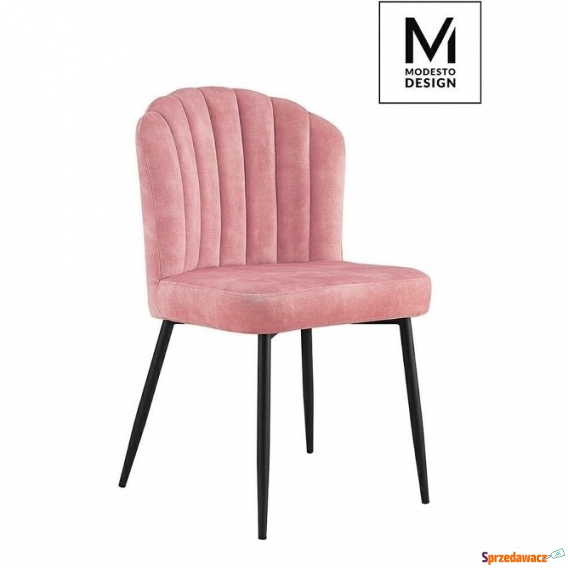 MODESTO krzesło RANGO różowe - welur, metal - Krzesła do salonu i jadalni - Olsztyn