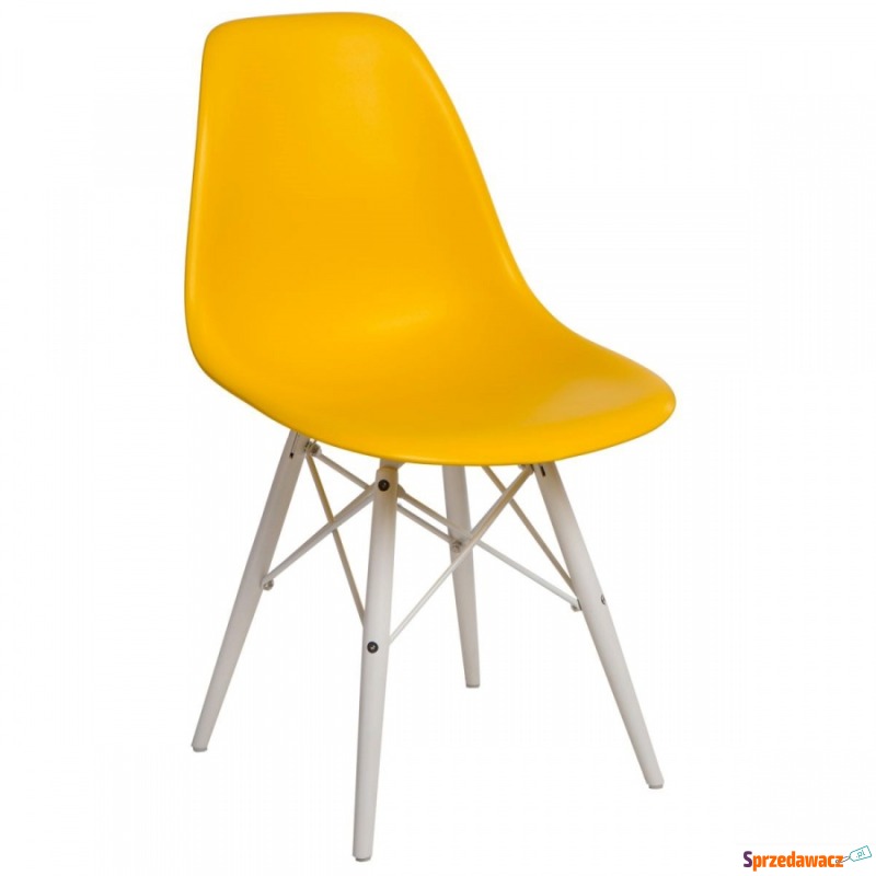 Krzesło P016W PP D2 żółte/białe - Krzesła do salonu i jadalni - Głogów