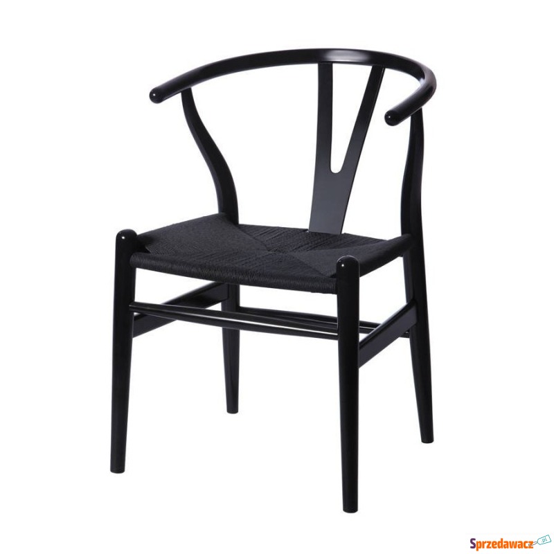 Krzesło BONBON czarne rattanowo jesionowe - Krzesła do salonu i jadalni - Mielec
