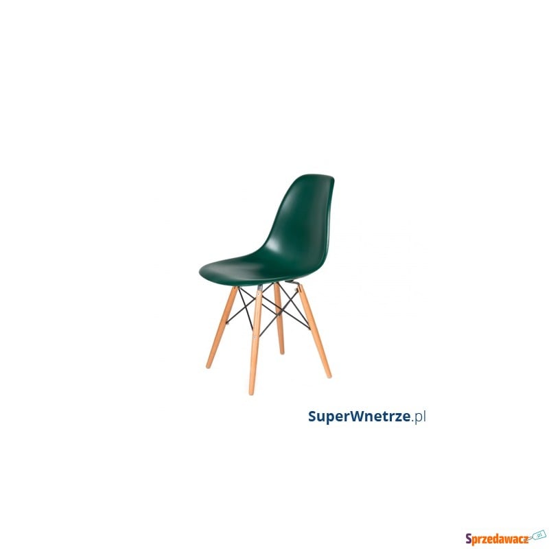 Krzesło DSW Wood King Home myśliwski zielony - Krzesła do salonu i jadalni - Bytom
