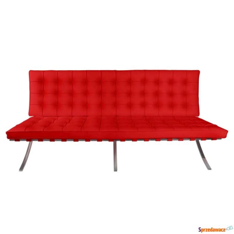 Sofa BA2 2 osobowa, czerwona skóra TP - Sofy, fotele, komplety... - Leszno