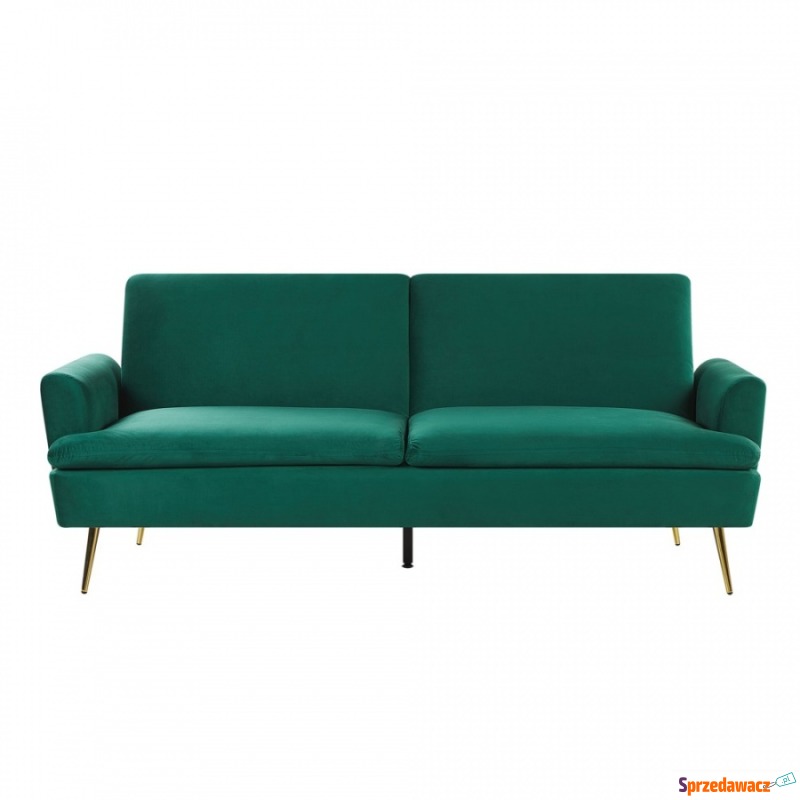 Sofa rozkładana welurowa zielona VETTRE - Sofy, fotele, komplety... - Wrocław