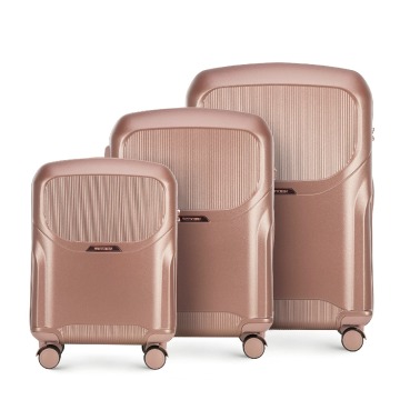 Wittchen - Zestaw walizek z polikarbonu z suwakiem w kolorze różowego złota