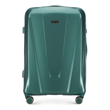 Wittchen - Duża walizka z polikarbonu geometryczna zielona