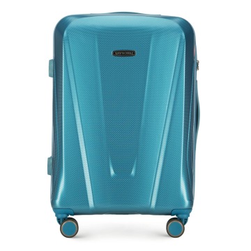 Wittchen - Średnia walizka z polikarbonu geometryczna niebieska