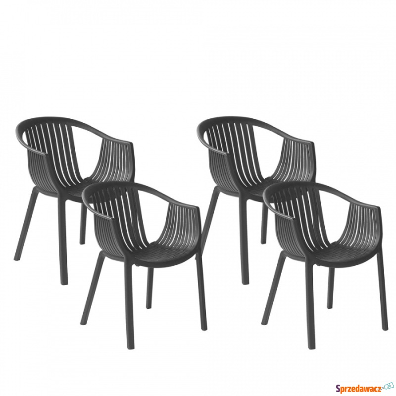 Zestaw 4 krzeseł ogrodowych czarny NAPOLI - Krzesła ogrodowe - Kwidzyn