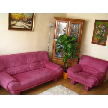 Komplet wypoczynkowy: kanapa i fotel KLER Scarlet 3 +1