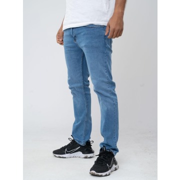 Spodnie Jeansowe Slim K&L Jeans Leather Patch Niebieskie