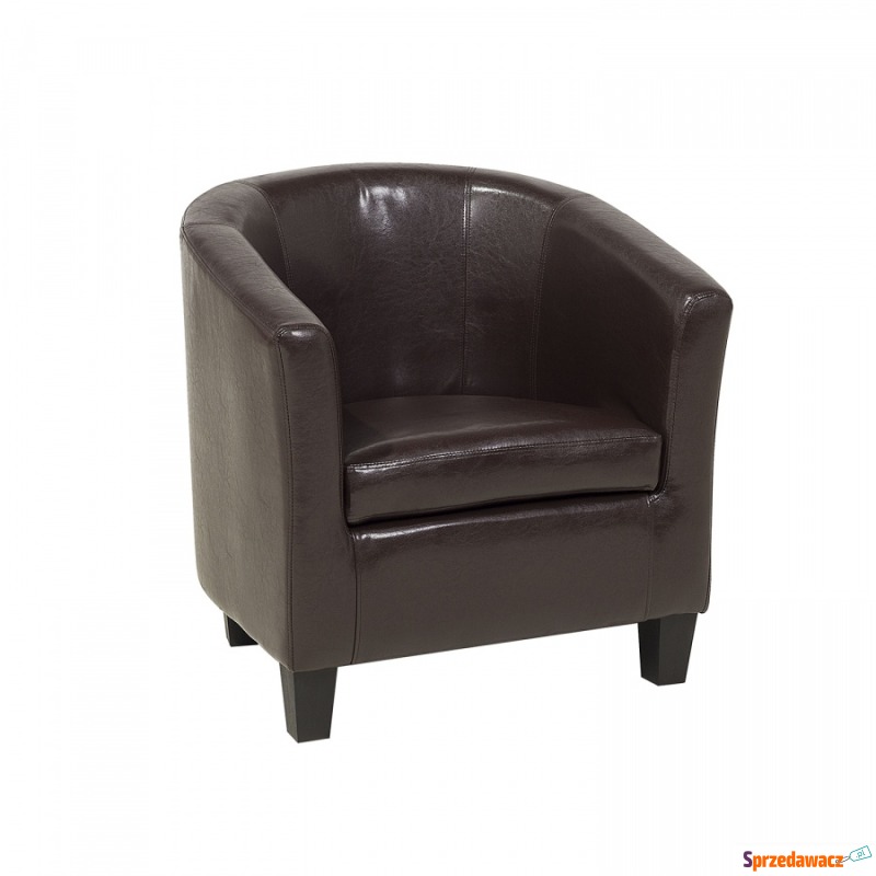 Fotel skóra ekologiczna brązowy Trombone - Sofy, fotele, komplety... - Grudziądz