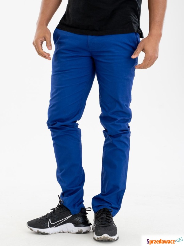 Spodnie Materiałowe Chino Royal Blue Classic... - Spodnie - Wałbrzych